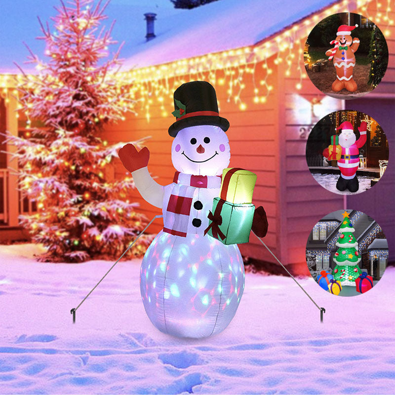 Christmas LED Inflatable Decorations – Glowing Santa, Tree & Snowman for Outdoor Yard & Garden Decor
