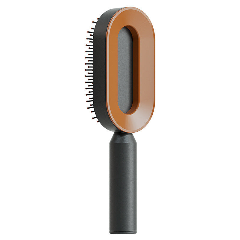 Self-Cleaning Anti-Static Hair Brush with One-Key Cleaning & Scalp Massage