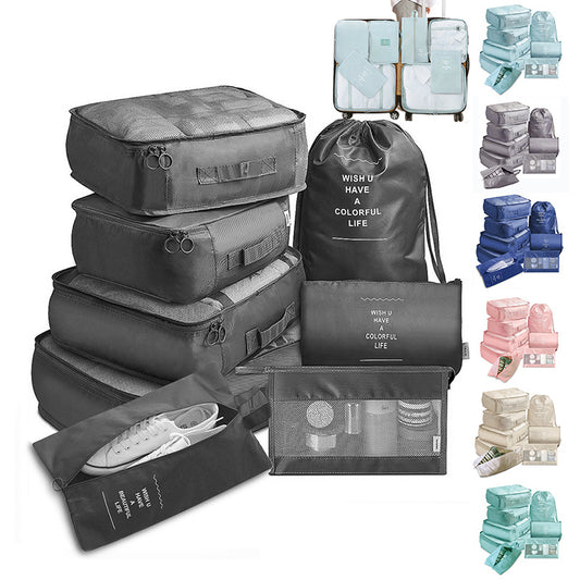 8-Piece Luggage Organizer Set – Packing Cubes for Travel & Shoes