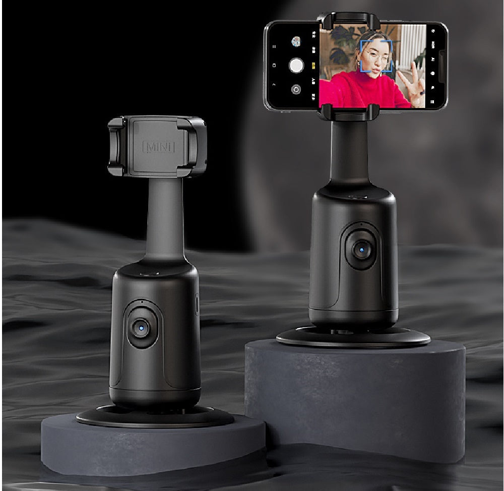 360° Auto Face Tracking AI Smart Gimbal – Phone Stabilizer & Tripod for Vlog & Live Video