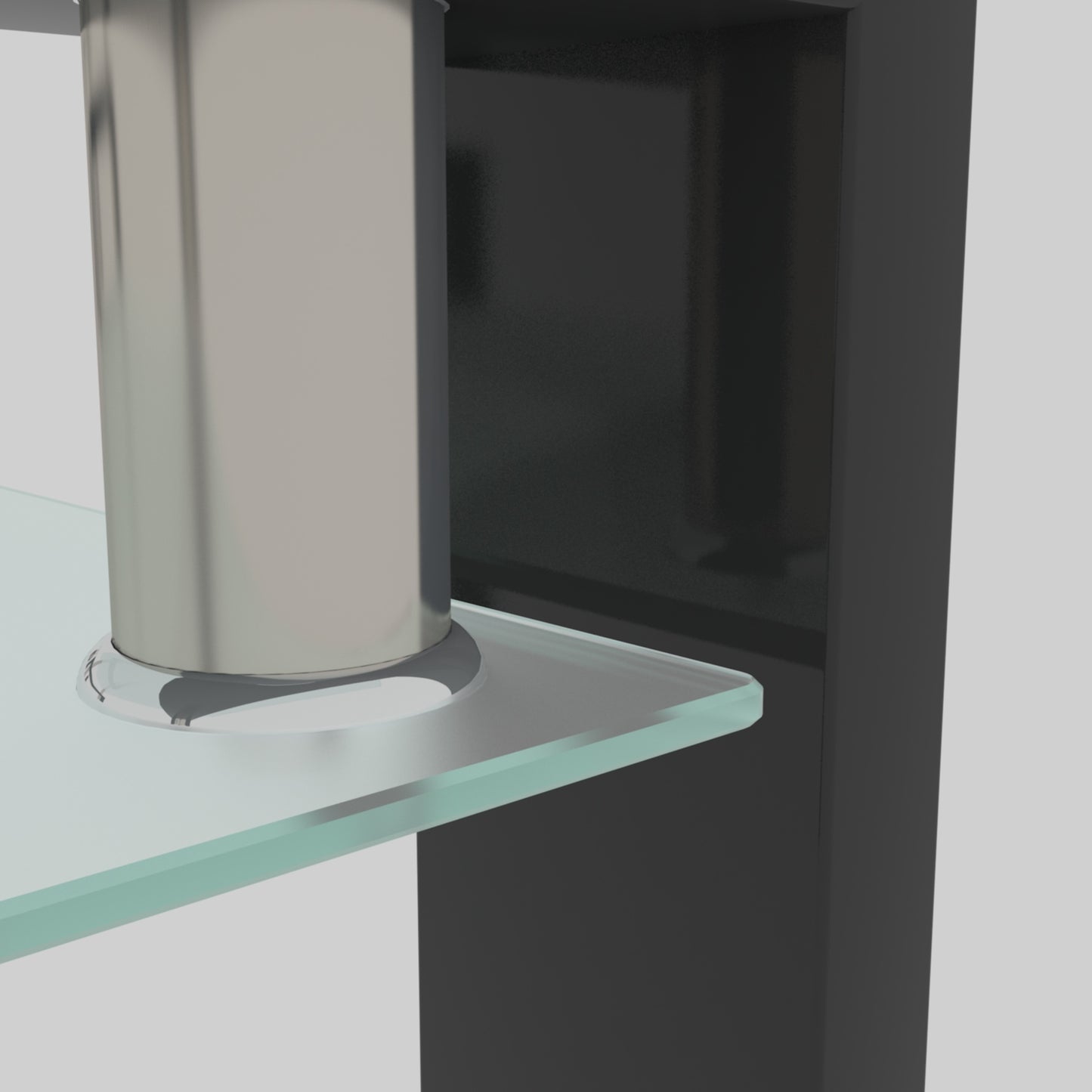 Rectangle Black Glass Coffee Table – Modern Side & Center Table for Living Room