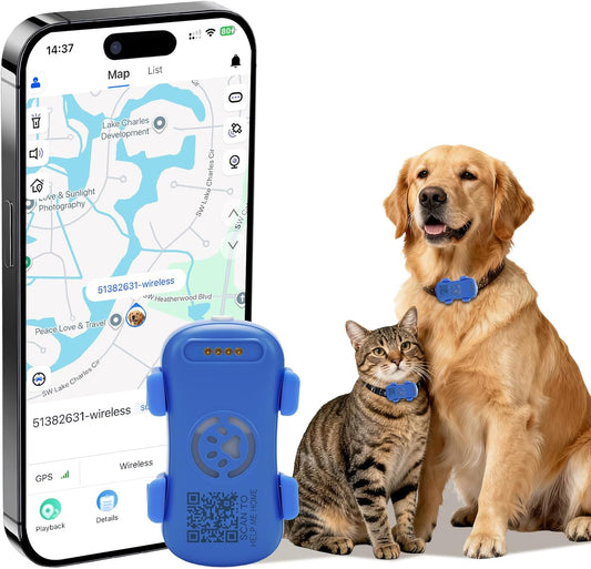 Dog GPS Tracker for Collar, Real-Time Pet Location Tracker with Geofence, Sound Alarm and Flash Light, Anti-Lost Smart Pet Tracker for Dogs, Subscription Required