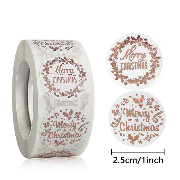 Rose Gold Merry Christmas Stickers – Holiday Gift Labels & Decor