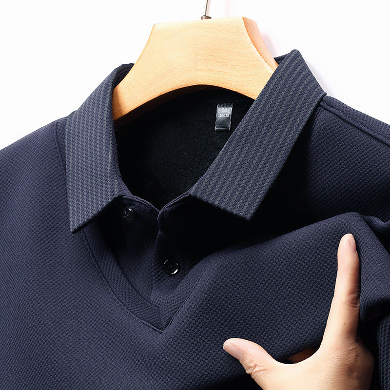 Business Casual Men's Clothing Fake Two-piece Striped Sleeve T-shirt