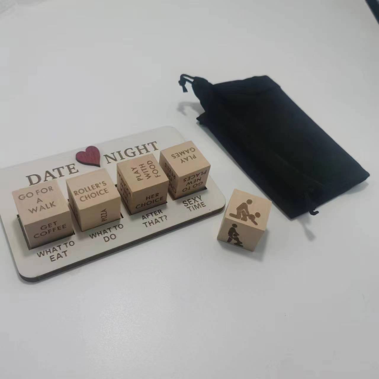 Wooden Date Night Dice for Couples – Romantic Decision Game, Fun Relationship Activity, Creative At-Home Date Idea Gift for Boyfriend, Girlfriend, Husband or Wife