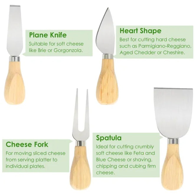 Bamboo Charcuterie Cheese Board Platter Board Serving Tray