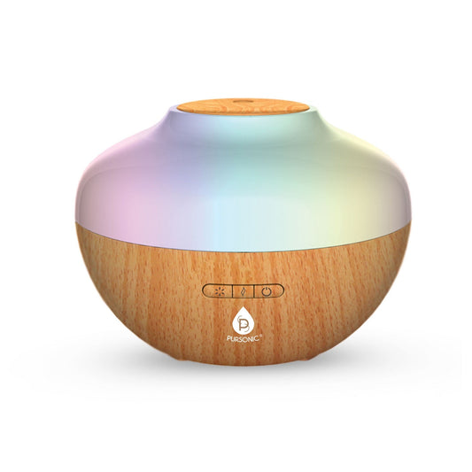 Pursonic Ultrasonic Aromatherapy Diffuser & Essential Oil Set – 300ml, 2 Mist & 7 Light Settings