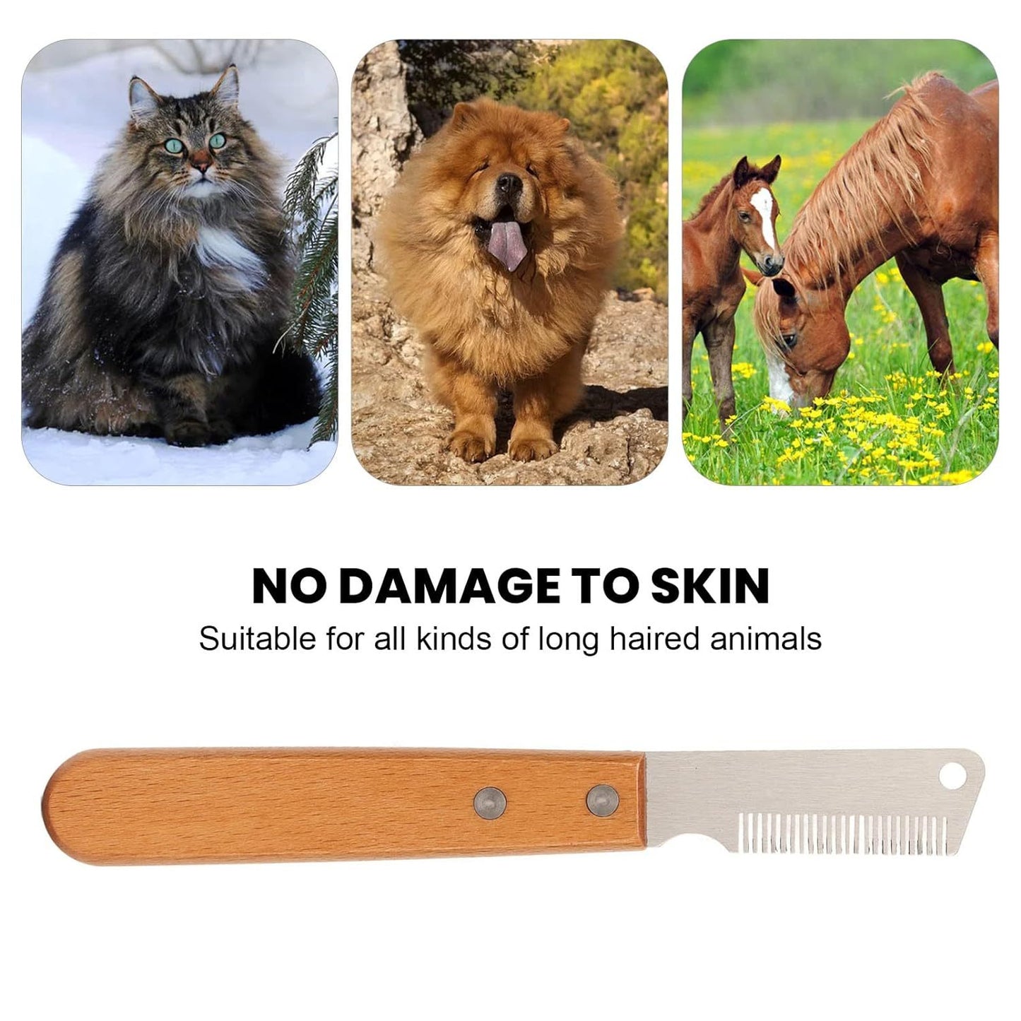 Pet Stripping Comb Dog Stripping Knife Grooming Tool Multifunction Remove Floating Hair Dog Stripping Knife With Wood Handle For Cats Dogs