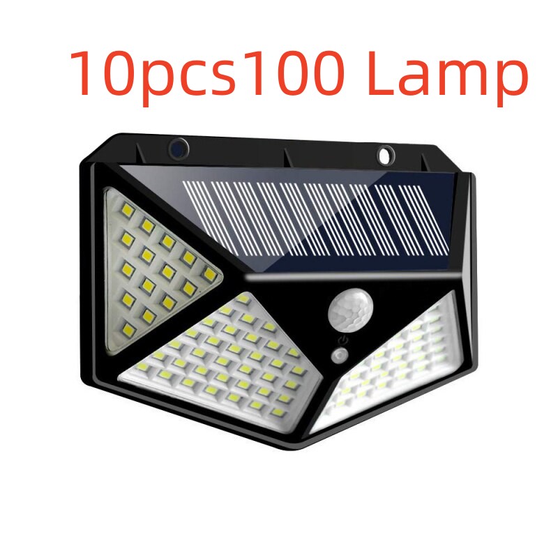 LED Solar Wall Light 100 LEDs – Outdoor Motion Sensor Light, Waterproof, 4-Side Illumination, Solar Powered Security Light for Garden, Yard, Patio