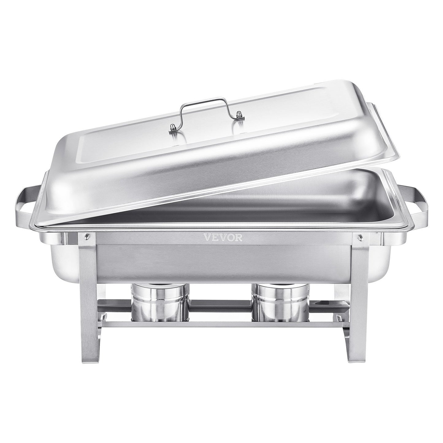 8 Qt 2 Pack Rectangle Chafing Dish Buffet Set Full Size Pan Stainless Steel