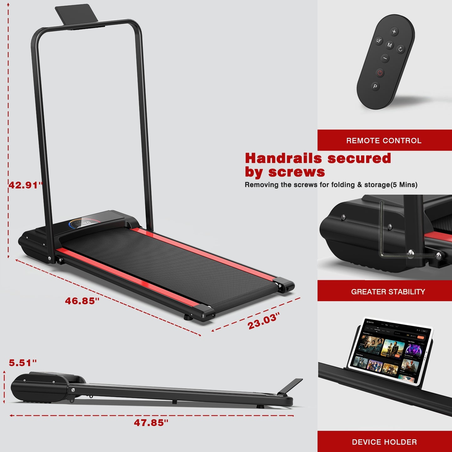 Q22-2A Treadmill – Electric Home Running Machine with LCD Display & Foldable Design