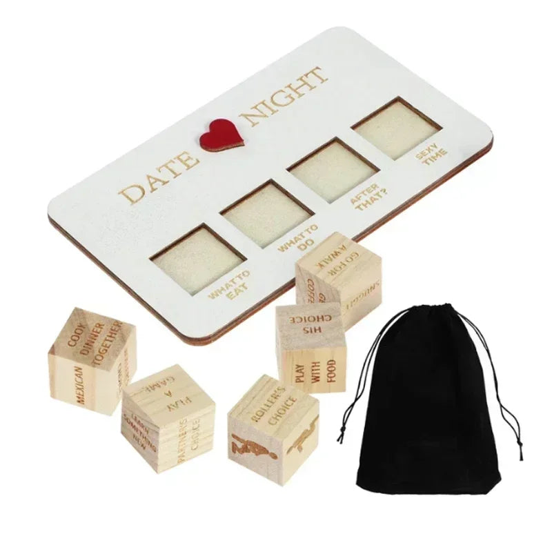 Wooden Date Night Dice for Couples – Romantic Decision Game, Fun Relationship Activity, Creative At-Home Date Idea Gift for Boyfriend, Girlfriend, Husband or Wife
