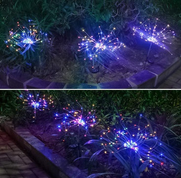 Solar Fireworks LED Lights – Outdoor Garden Copper Wire Star Lights for Christmas & Holiday Decoration