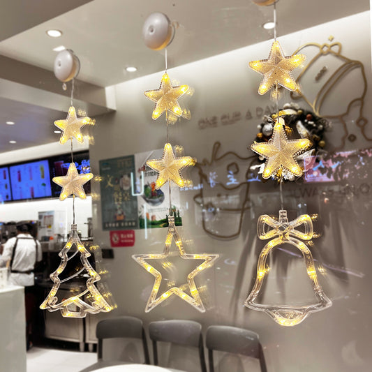 3pcs LED Star Lights – Christmas Window & Tree Decorations | Festive Home & New Year Decor