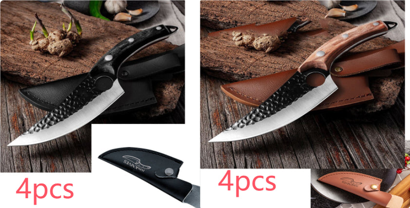 Butcher Scimitar Knife for Meat Cutting and Boning, Stainless Steel Blade, Ergonomic Handle