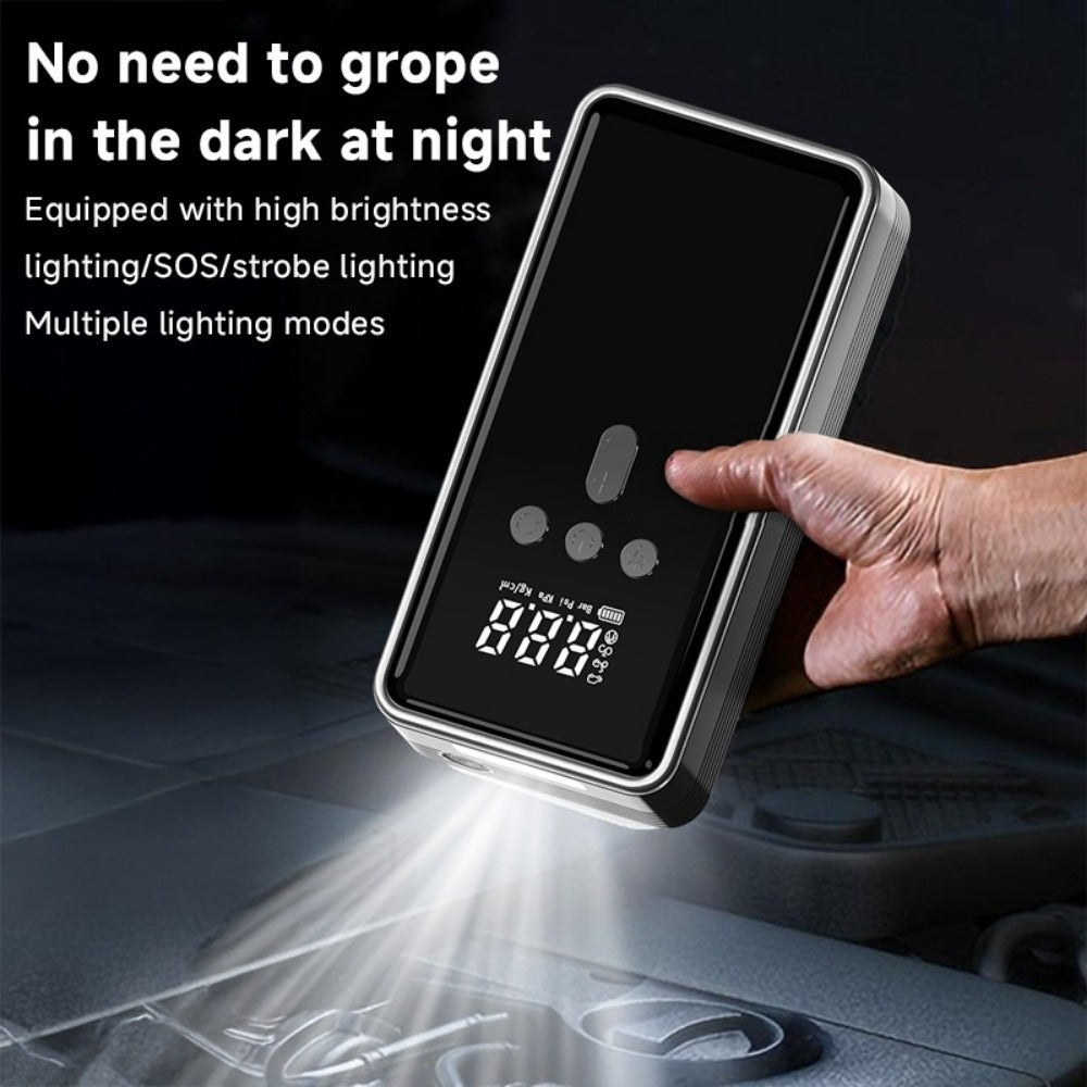 12V Car Jump Starter with Air Compressor – 2000A & Digital Tire Pump