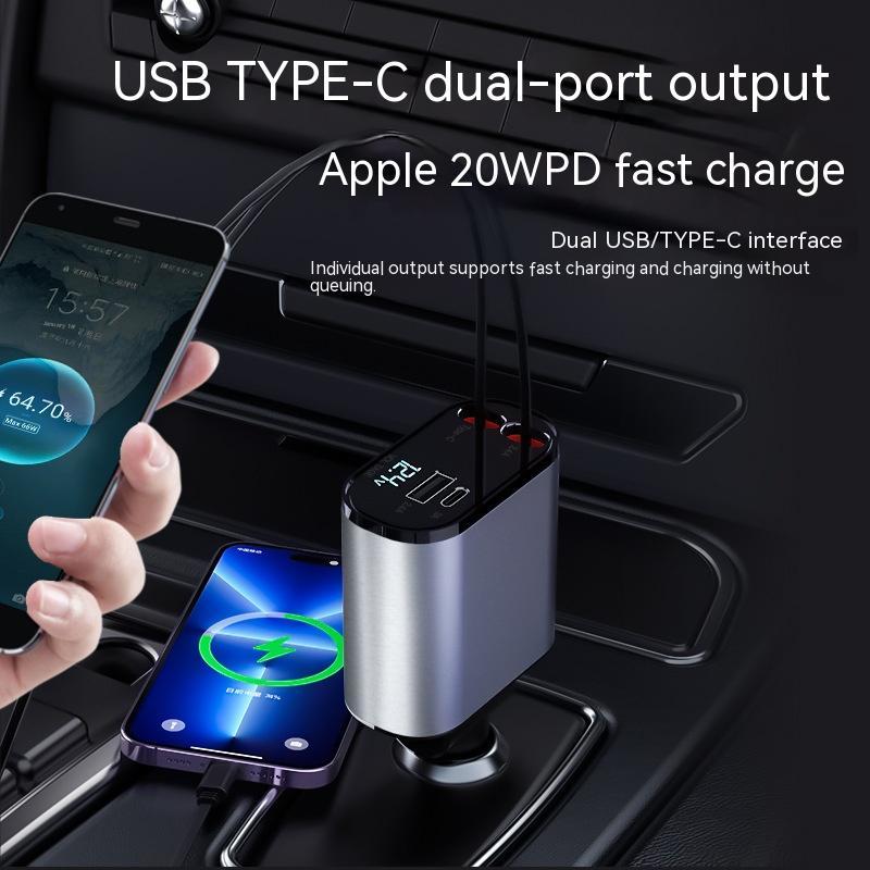 Super Fast Car Charger – 100W USB & Type-C Cigarette Lighter Adapter