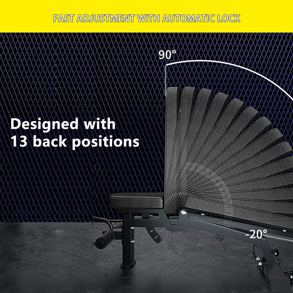 Adjustable Strength Training Bench – Foldable Full Body Workout Bench