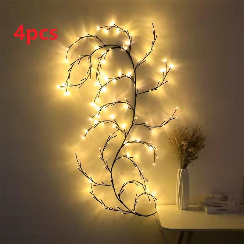 WeddinVines with LED Lights Christmas Garland – Flexible DIY Willow Vine Branch Lights for Room & Wall Decorg Party Decor