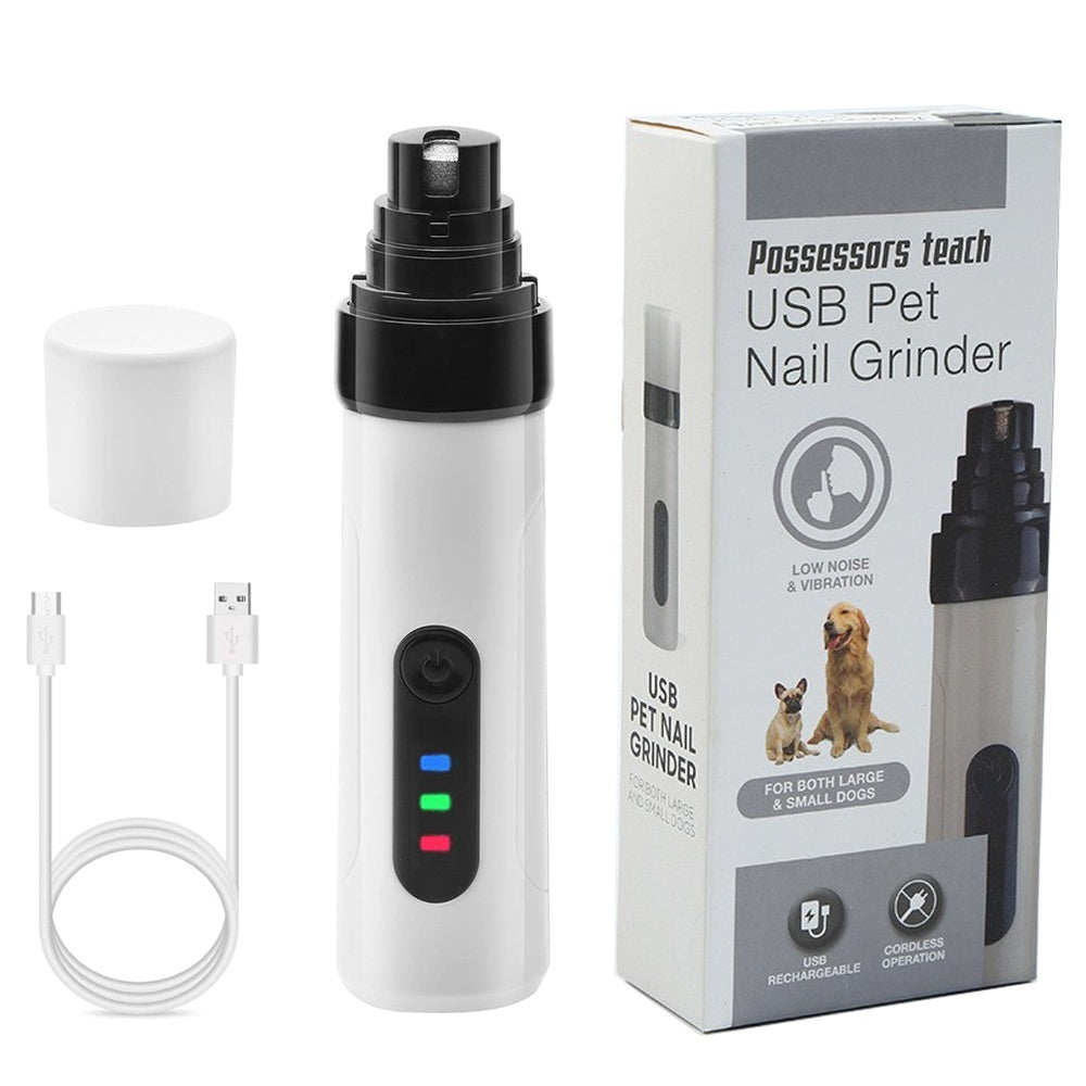 Electric Pet Nail Grinder – 3-Speed LED Automatic Nail Trimming Device for Dogs & Cats