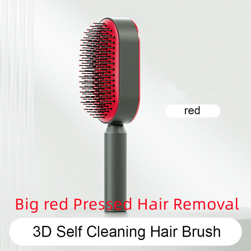 Self-Cleaning Anti-Static Hair Brush with One-Key Cleaning & Scalp Massage