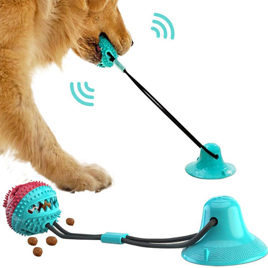 Silicone Dog Toy with Suction Cup – Chew & Tug Ball for Interactive Pet Play