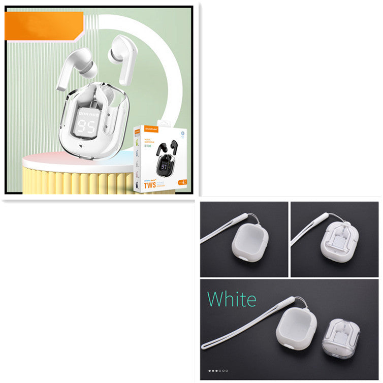 Mini Transparent Bluetooth Earbuds – ENC Noise Reduction Wireless Sports Headset