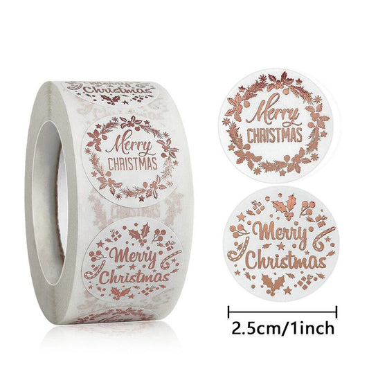 Rose Gold Merry Christmas Stickers – Holiday Gift Labels & Decor
