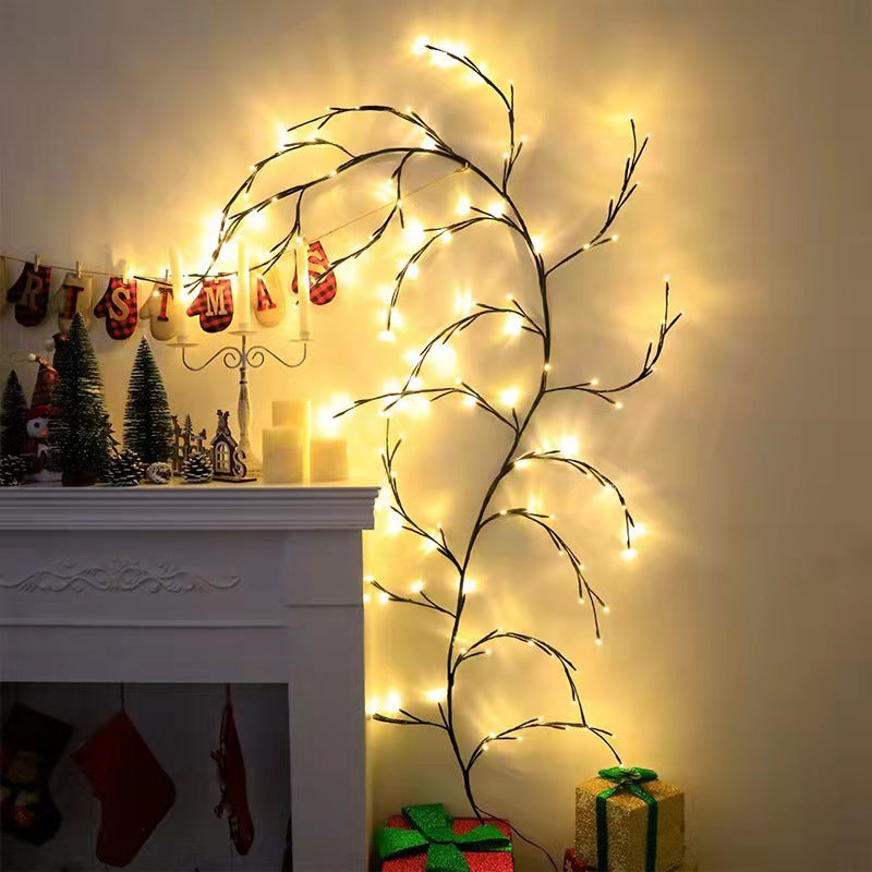 WeddinVines with LED Lights Christmas Garland – Flexible DIY Willow Vine Branch Lights for Room & Wall Decorg Party Decor