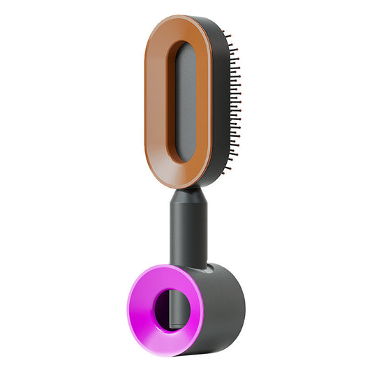 Self-Cleaning Anti-Static Hair Brush with One-Key Cleaning & Scalp Massage