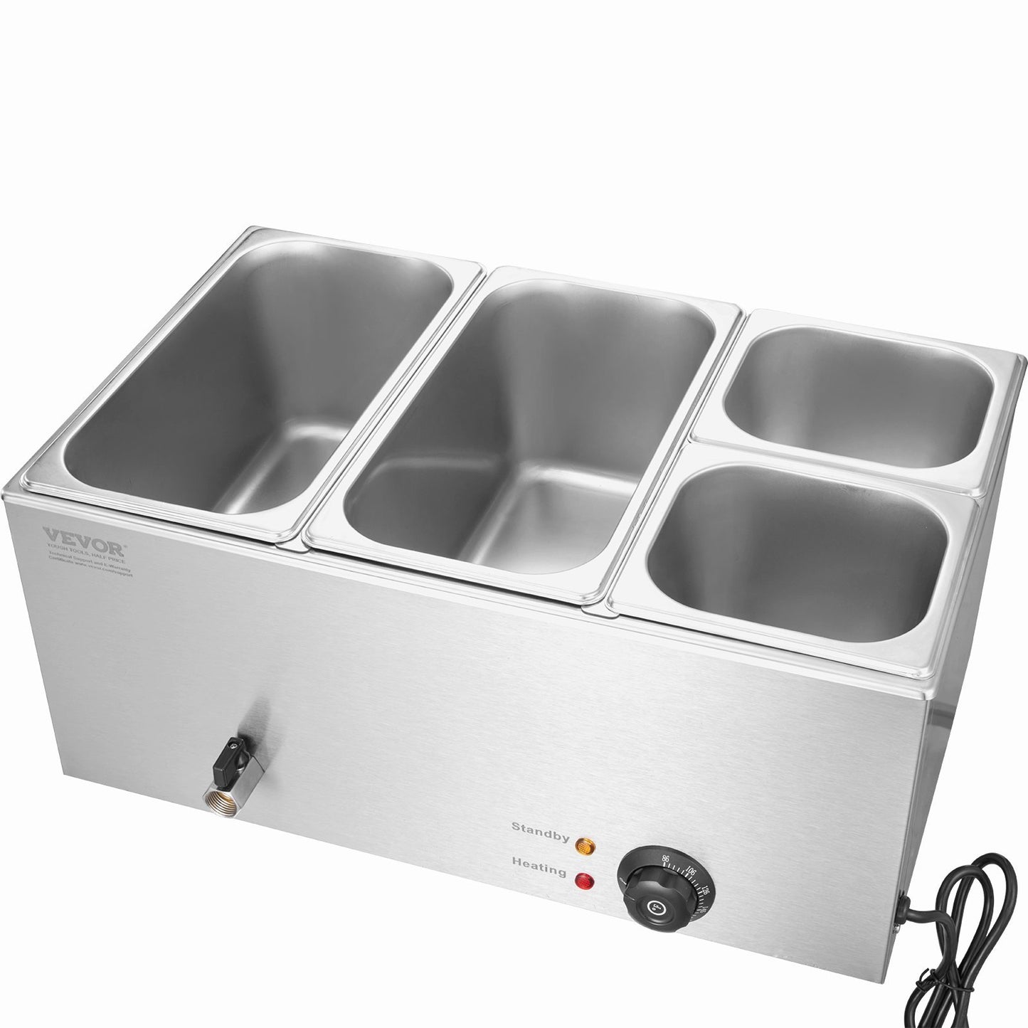 Commercial Electric Food Warmer 4-Pan Countertop Buffet 16.4QT Bain Marie
