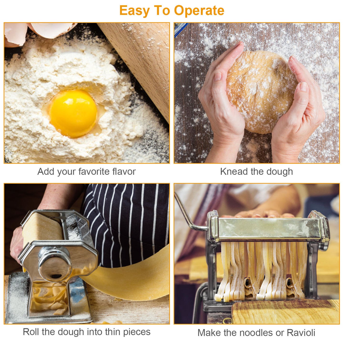 1Pc Pasta Maker Roller Machine Fettuccine Noodle Maker 9 Thickness Settings Stainless Steel