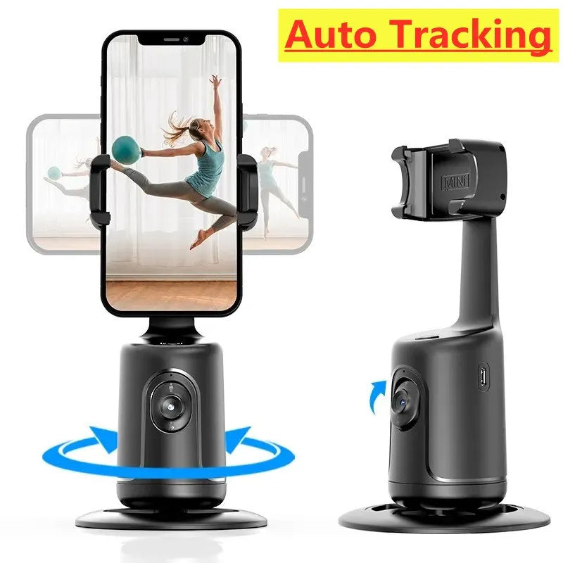 360° Auto Face Tracking AI Smart Gimbal – Phone Stabilizer & Tripod for Vlog & Live Video