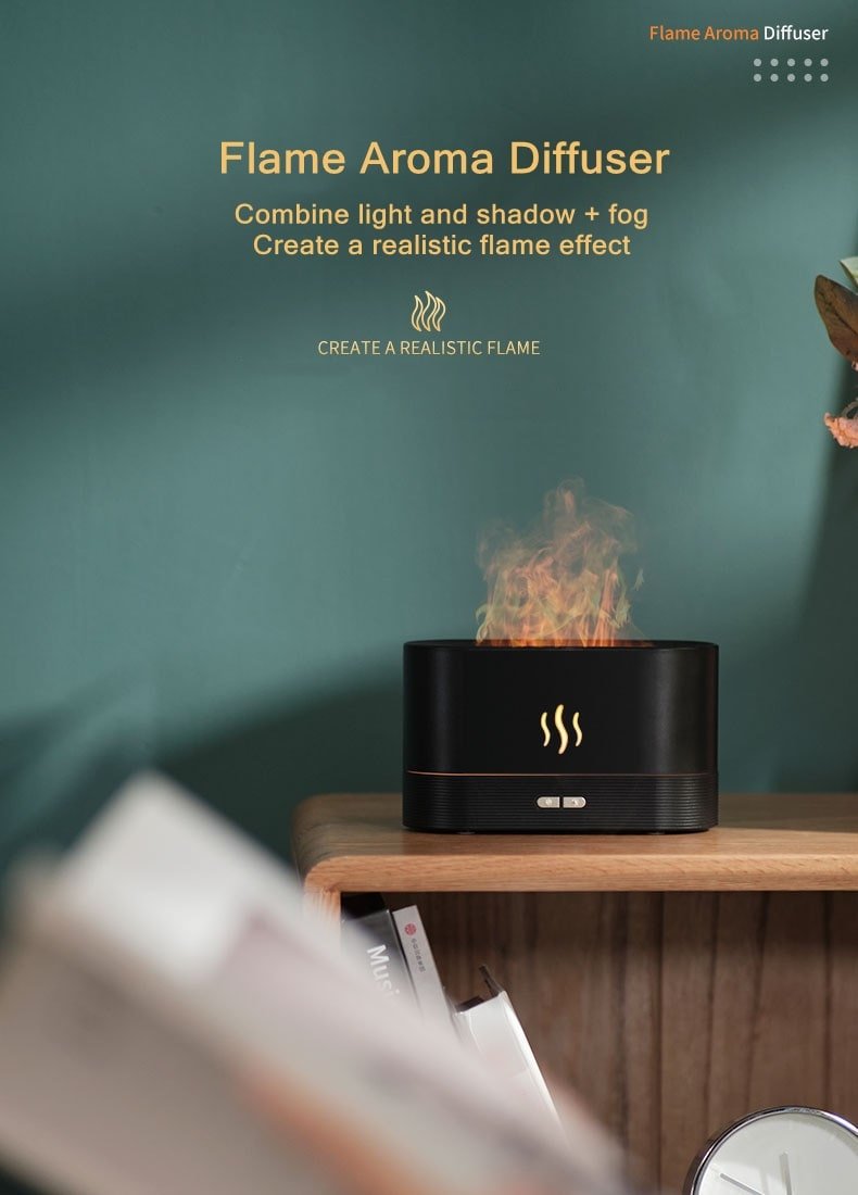 Ultrasonic USB Essential Oil Aroma Diffuser – Fire Design