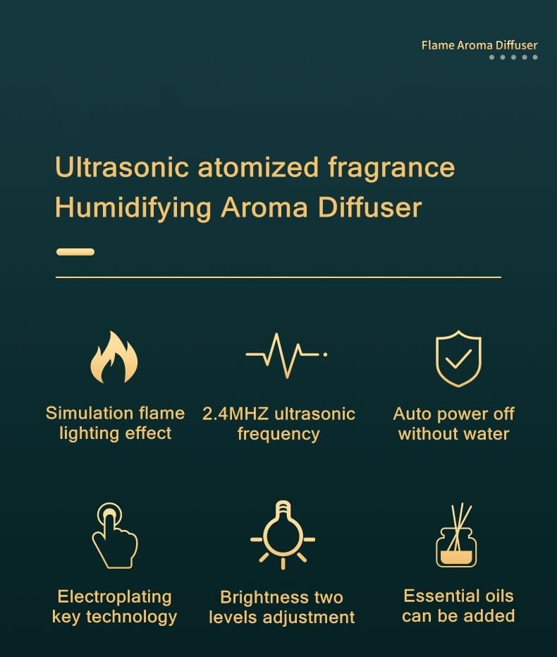 Ultrasonic USB Essential Oil Aroma Diffuser – Fire Design