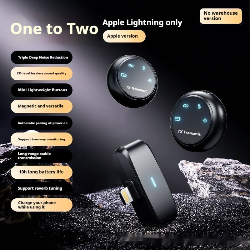 Magnetic Button Wireless Lavalier Microphone – Clip-on Mic for iPhone & Android Recording & Streaming