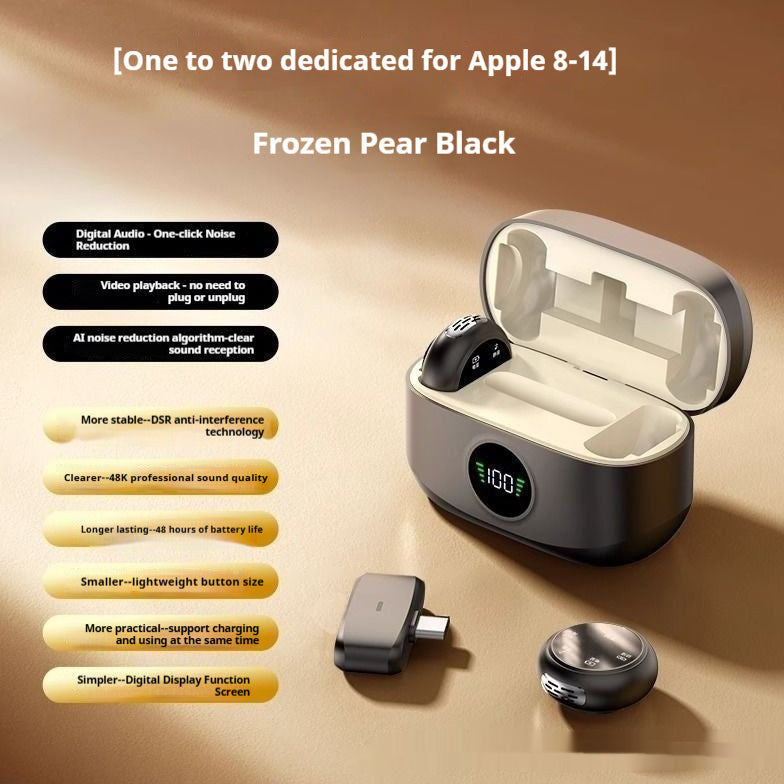 Magnetic Button Wireless Lavalier Microphone – Clip-on Mic for iPhone & Android Recording & Streaming