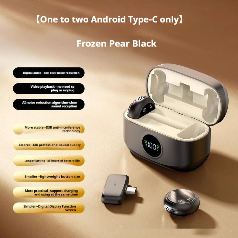 Magnetic Button Wireless Lavalier Microphone – Clip-on Mic for iPhone & Android Recording & Streaming