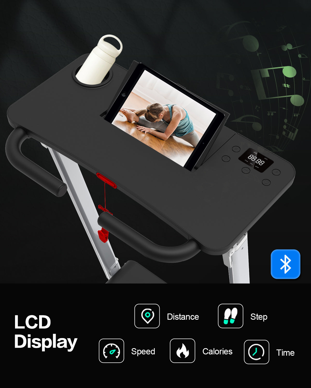 JK1608-2B Treadmill – Electric Home Running Machine with LCD Display & Foldable Design