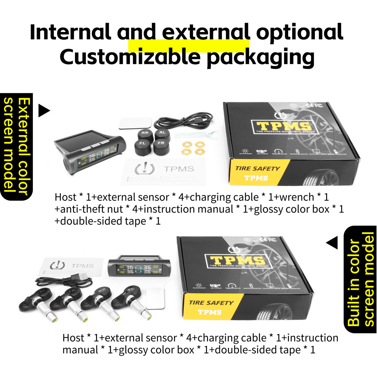 Wireless Tire Pressure Monitoring System (TPMS) for Cars