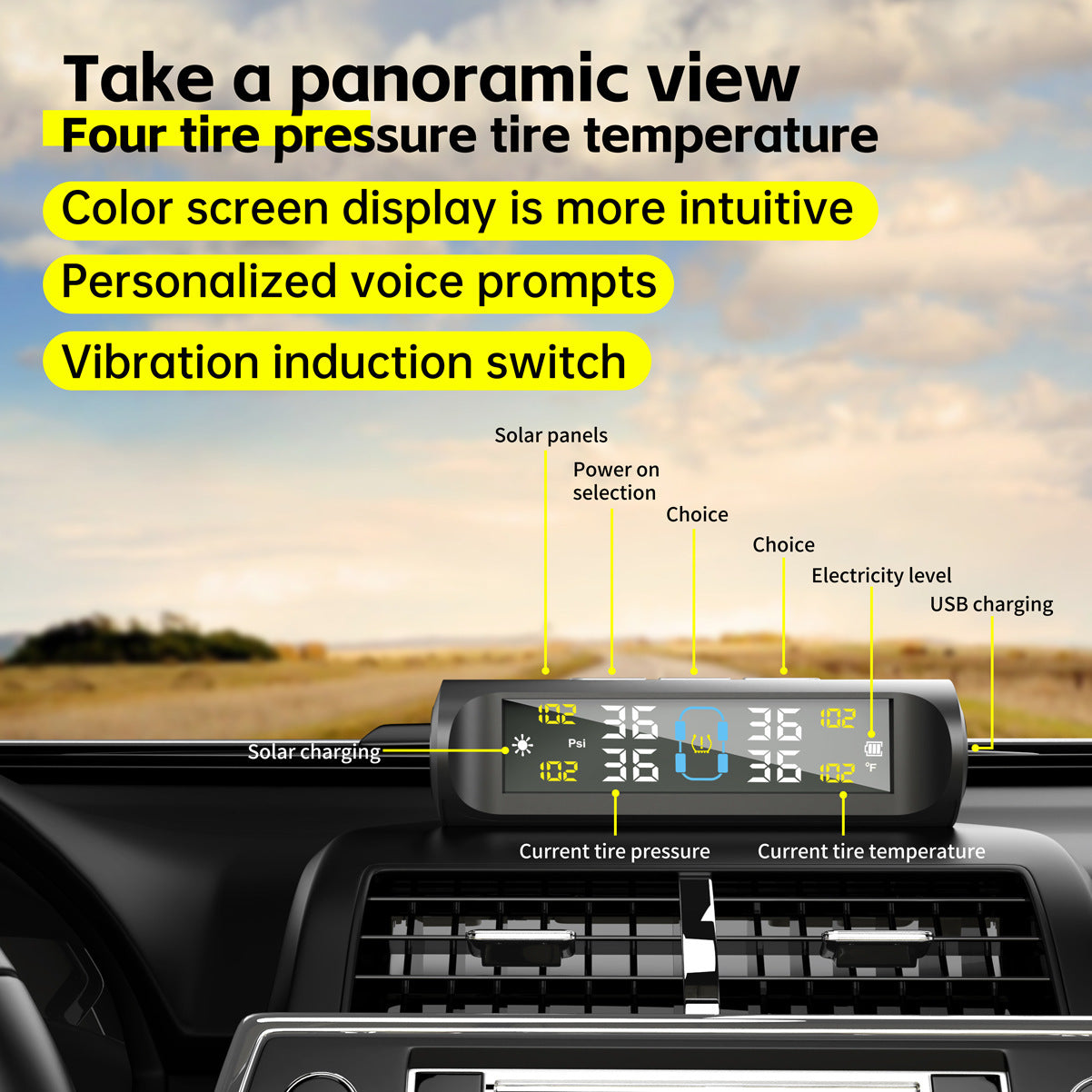 Wireless Tire Pressure Monitoring System (TPMS) for Cars